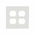 Cooper Wiring Eaton Wallplate, 6-1/2 in L, 6 in W, 2-Gang, Nylon, White, High-Gloss, Screw, Surface 5150W-BOX